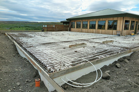 New floor - to be warmed by hot water