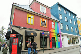 Coloured buildings, Laugavegur street