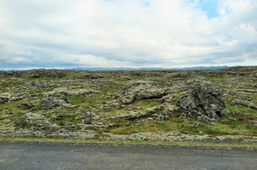 Not much vegetation here on road from airport