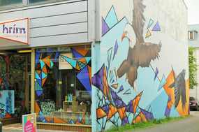 Painted wall matches shop front