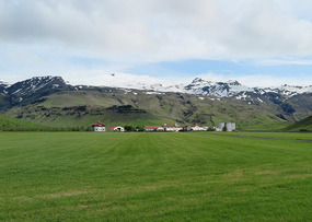 Porvaldseyri Farm and Eyjafjallajokull volcano 