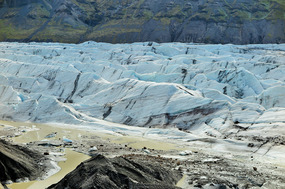 Folded ice of glacier