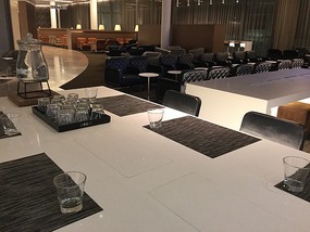 Qantas business lounge at 5am