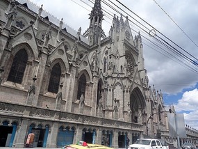 The Bascilica - see different stone and cats 