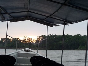 Sunrise in the upper reaches of the Amazon
