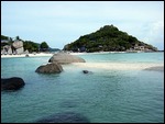 the spit of sand to our island disappearing