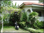 our scooter outside our bung