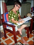 Jen does her homework