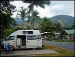 Our van in the campsite, Cairns