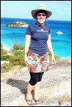 Jen stands on a rock