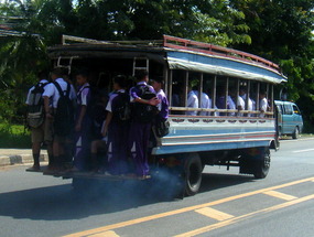 A very full bus