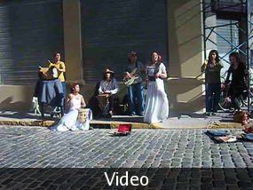Colombian band and dancers, San Telmo