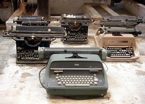 Typewriter collection in the museum