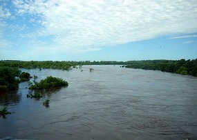 A swollen river en-route