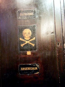 Arsenicalia cupboard at the pharmacy