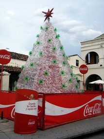 Recycled Coca-cola bottles & tops Xmas tree, Salta