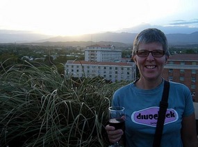 Jen samples some wine and music at height