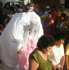Another Mary heads for the church