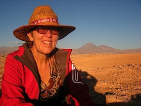 Jen at sunset, Valle de la Muerte