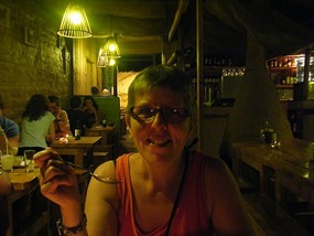 Jen enjoying a good meal at Tierra Todo Natural