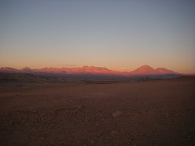 Sunset reflections on the Andes
