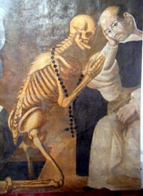 Skeleton confides in priest 