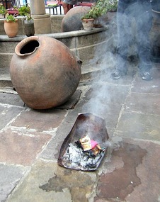 Carnaval fire ceremony at the hostal