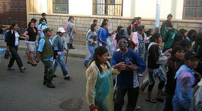 Typical carnaval parade in Sucre