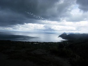 Storm brewing up as we approach Copacabana
