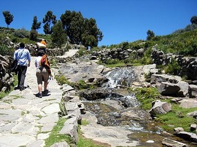 Heading uphill on Tequile island