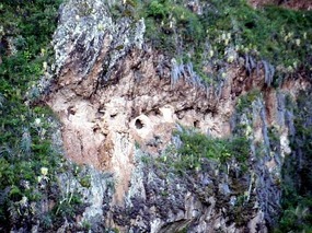 Hillside tombs at Pisac