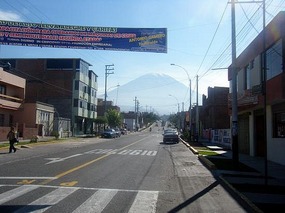 View of Volcan Misti from outside the flat