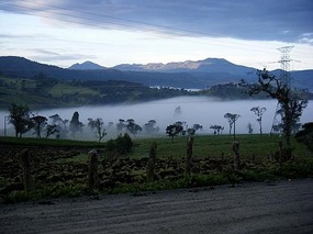 Dawn at our breakfast stop