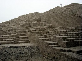 A lot of this adobe pyramid looks very newly built