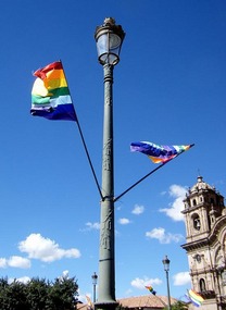 Plaza de Armas, indigenous flags