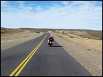 Lynn Hacking along an isolated stretch of road