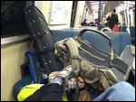 On the BART train - on our way!