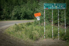 The turnoff for the Dalton Highway