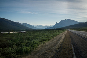 The Road and Pipeline heading toward Atigun Pass