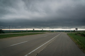 The storm front moving South from Dubuque