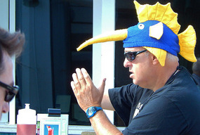 Mr Hat man about the ship.