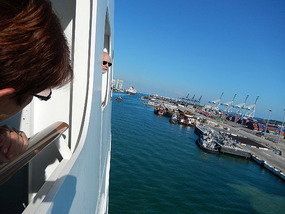 On our way out of the port of Miami
