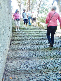 Rock sidewalk leading up to Monte