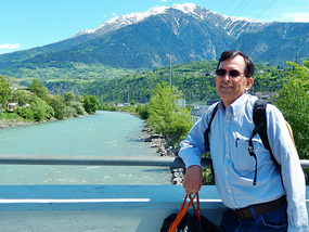 Crossing the river Rotten(Rhone) to Naters