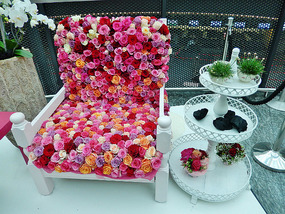 Flower chair display at the Zurich airport