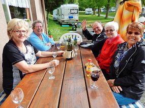 Maria, Heidi, Willi, Trudi and Nelly at the camp