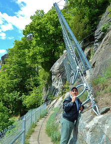 Fence protects agains rock slides.