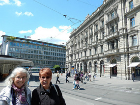 In front of two Swiss banks