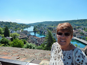 Rhein view from the top of the tower