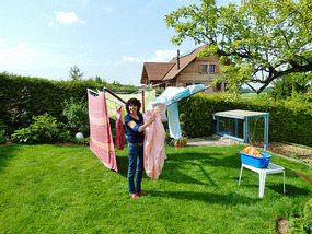 Runenberg:  Ana Marie in her backyard